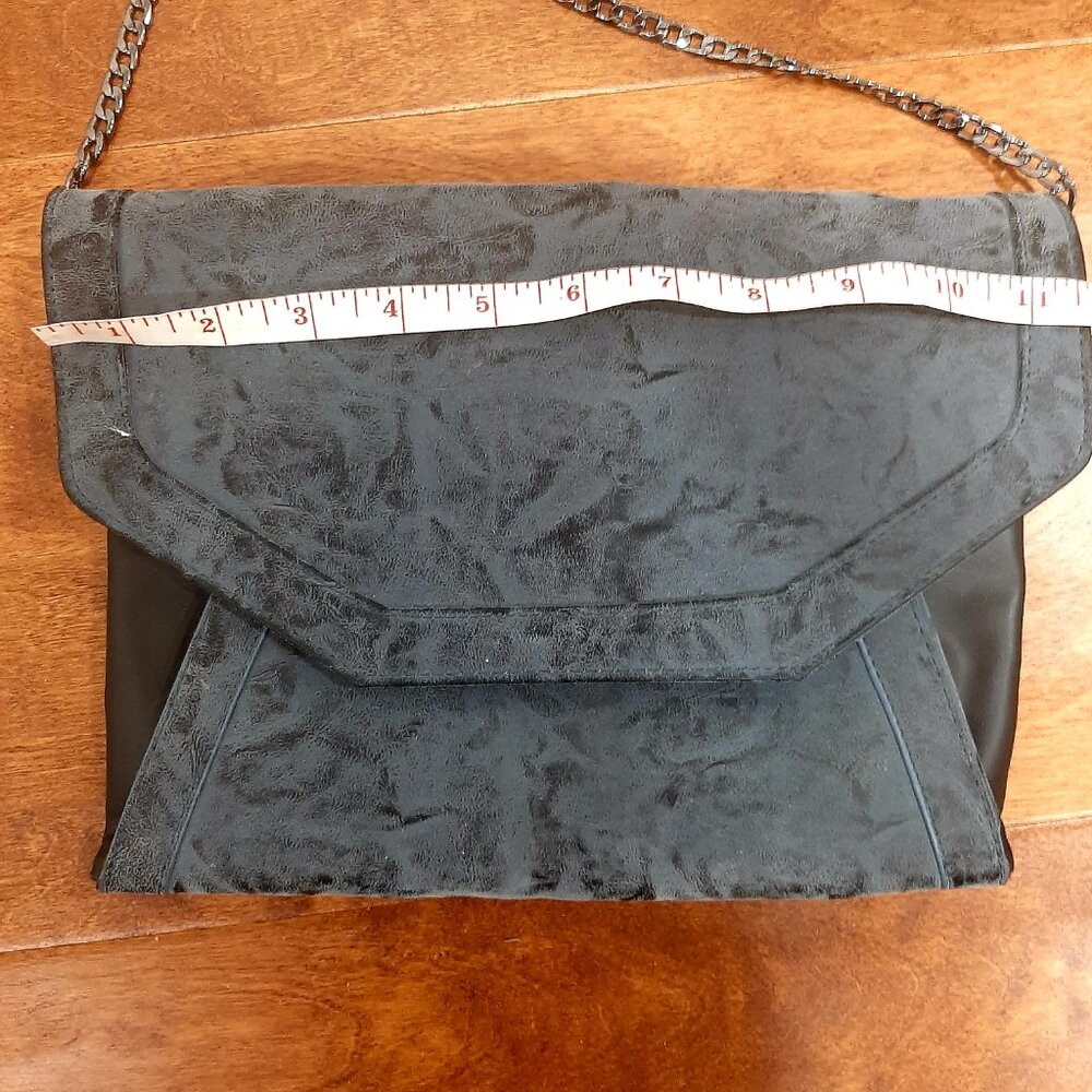 Charcoal minimalist baddie whimsygoth oversized evening bag faux leather - Picture 3 of 15